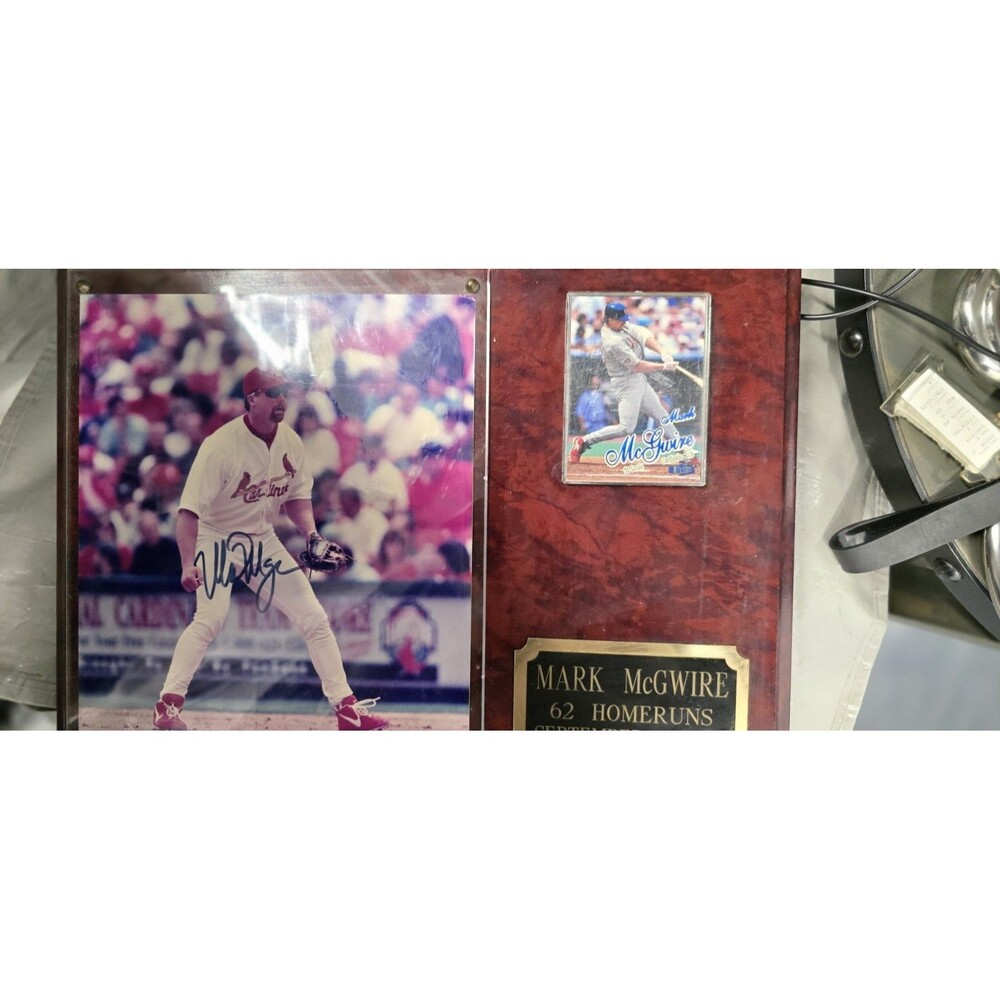 Mark McGwire 1998 St. Louis Cardinals Autographed Plaque 62 HR w/ LOA